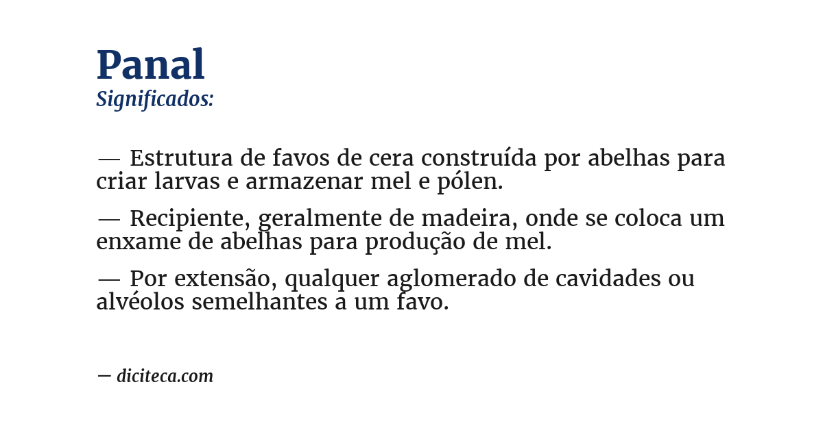 Significado de panal