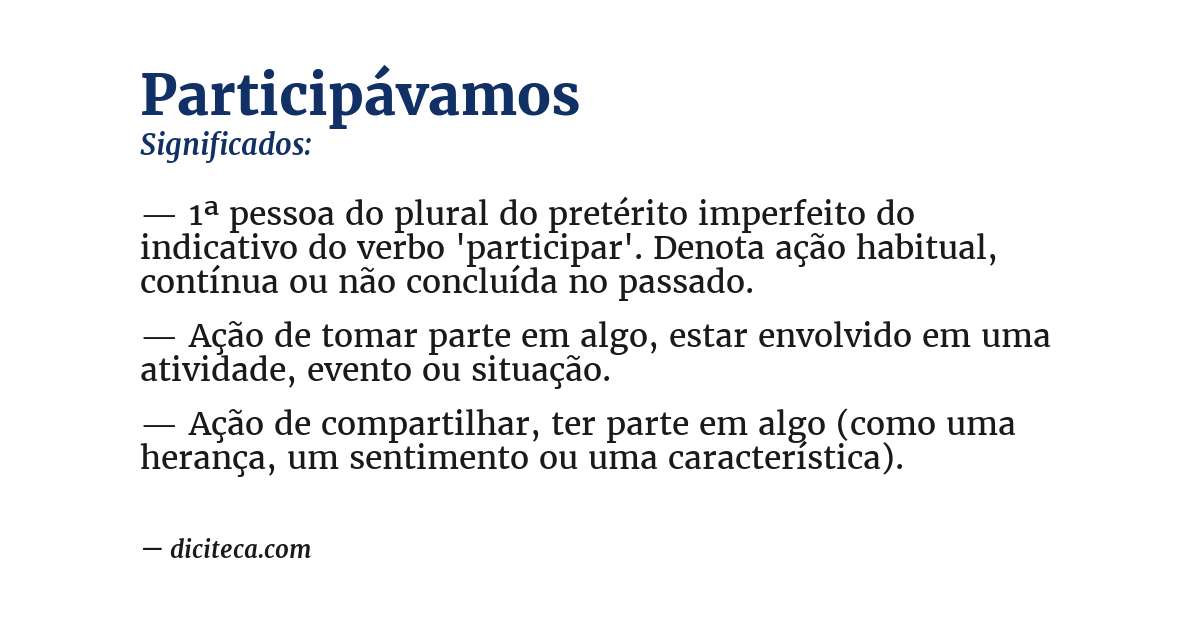 Significado de participávamos