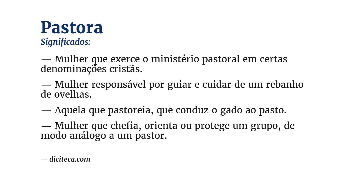 Significado de pastora