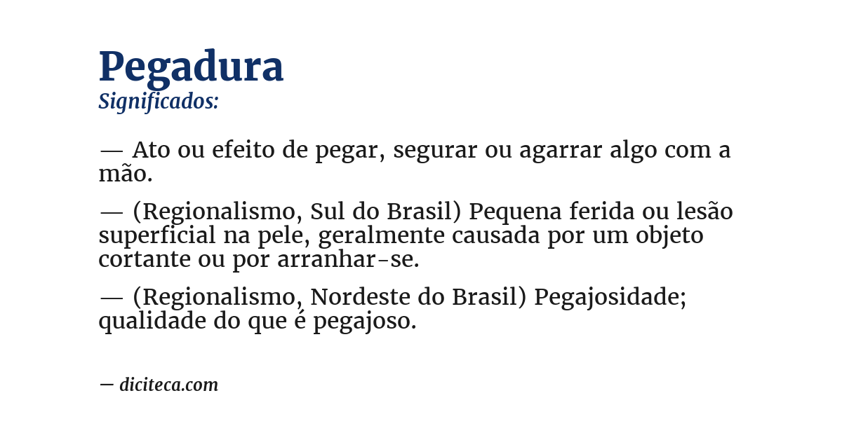 Significado de pegadura