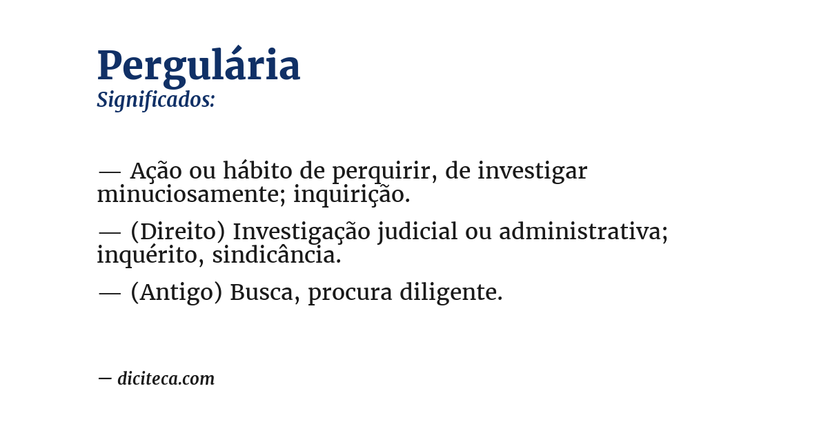 Significado de pergulária