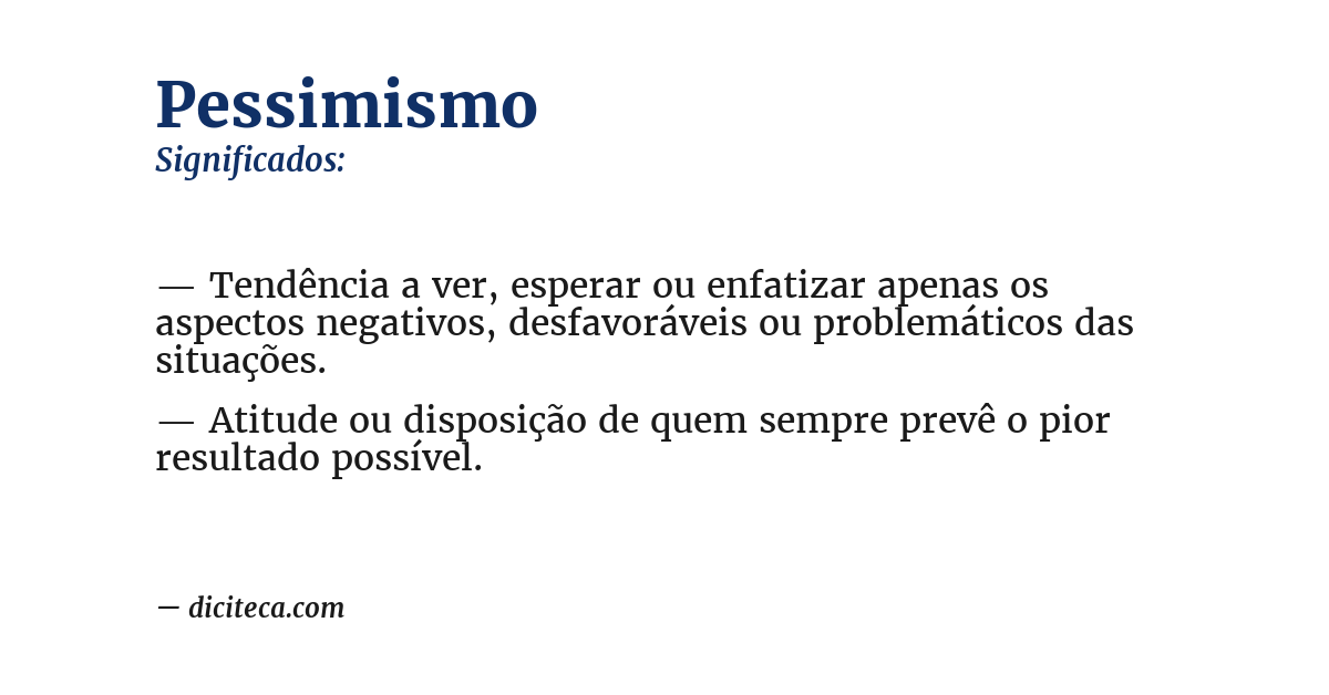 Significado de pessimismo