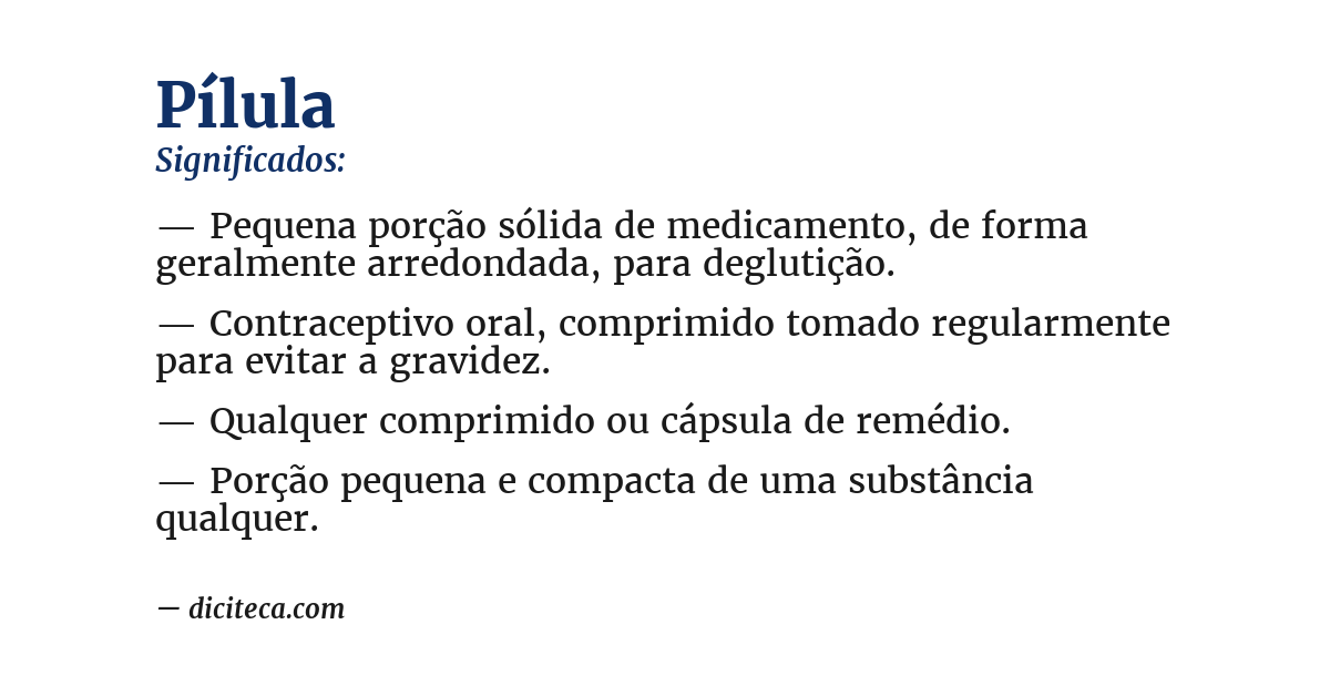 Significado de pílula