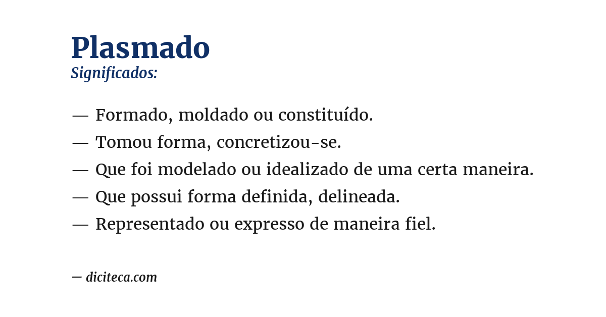 Significado de plasmado