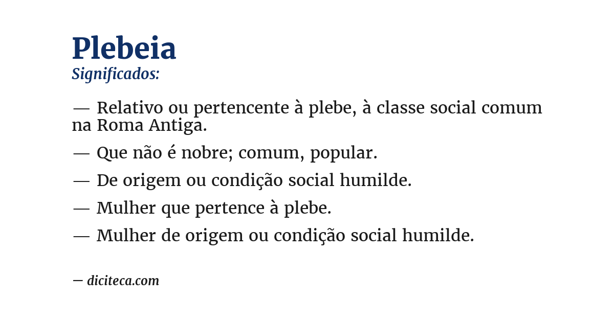 Significado de plebeia