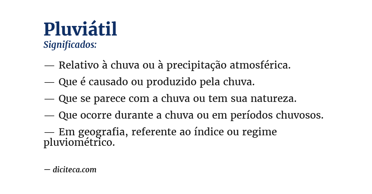 Significado de pluviátil