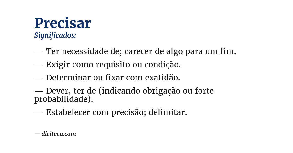Significado de precisar