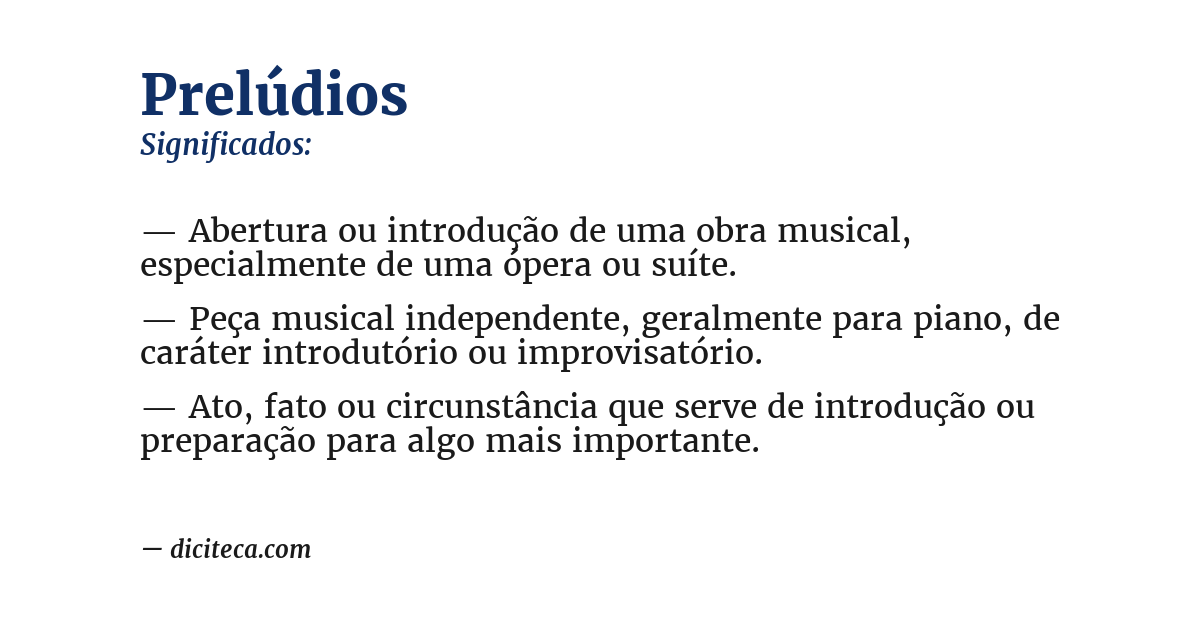 Significado de prelúdios