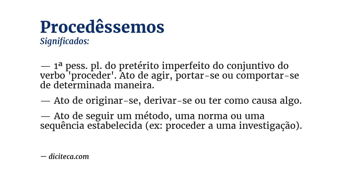 Significado de procedêssemos