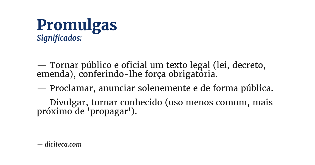 Significado de promulgas
