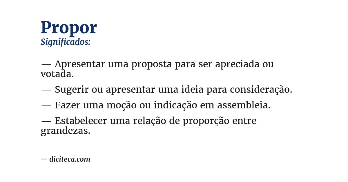 Significado de propor