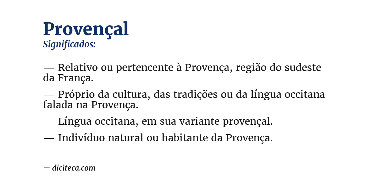 Significado de provençal