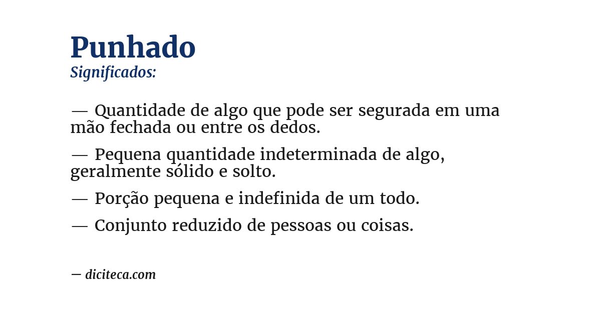 Significado de punhado
