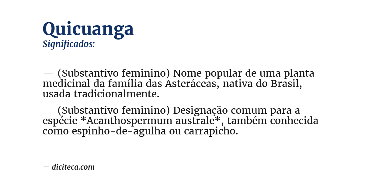 Significado de quicuanga