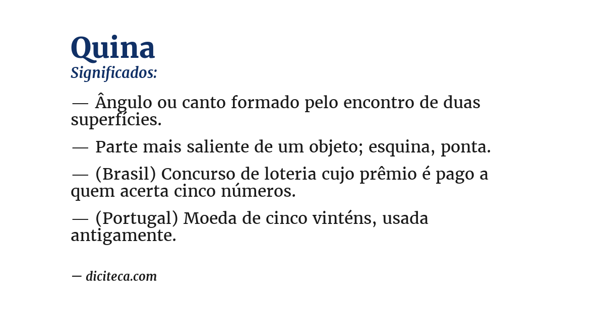 Significado de quina