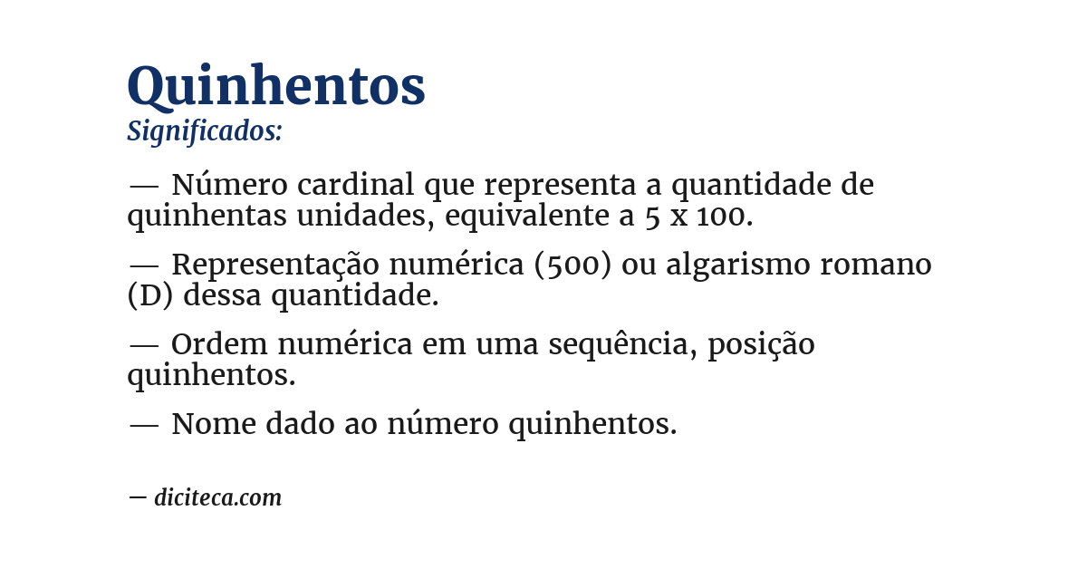 Significado de quinhentos