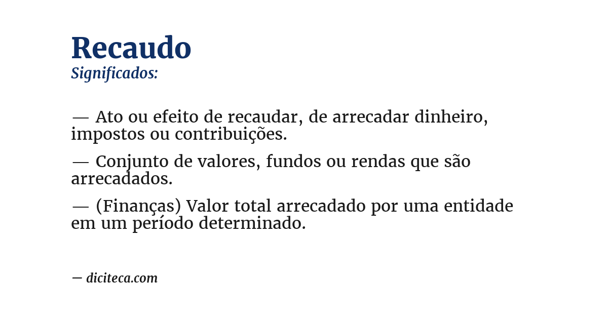 Significado de recaudo