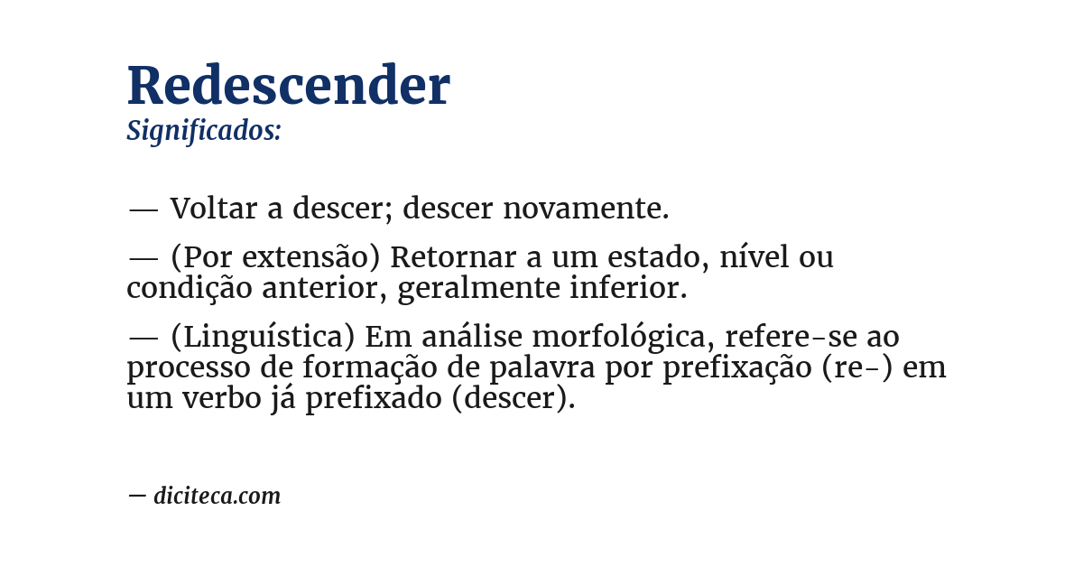 Significado de redescender