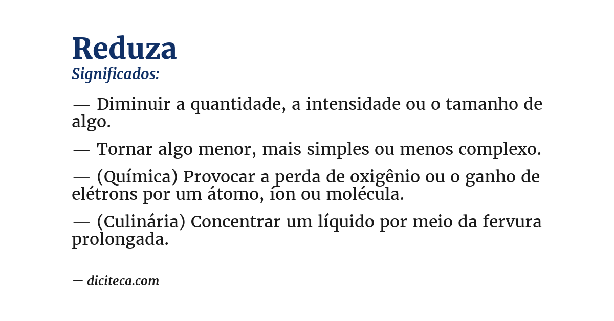 Significado de reduza