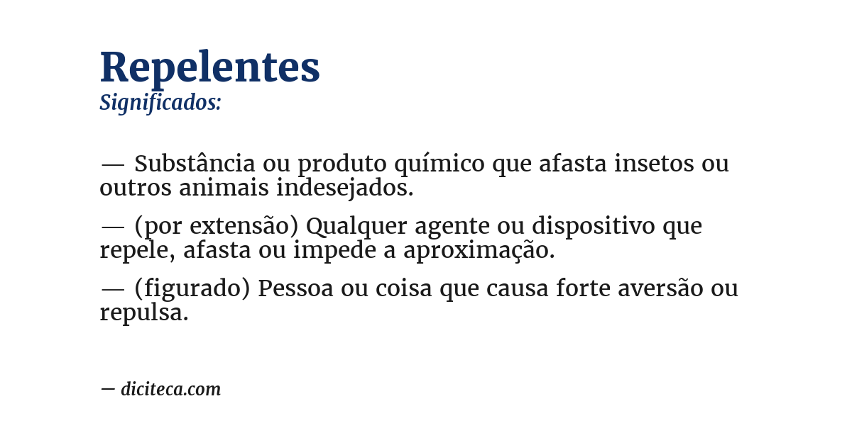 Significado de repelentes
