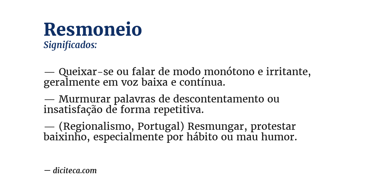 Significado de resmoneio