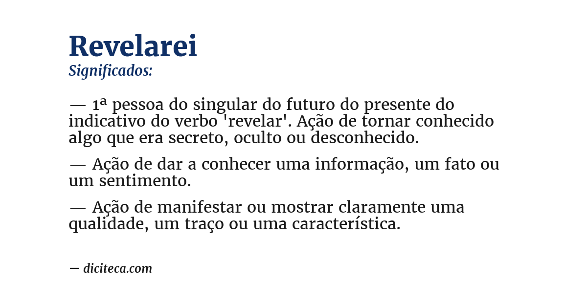 Significado de revelarei