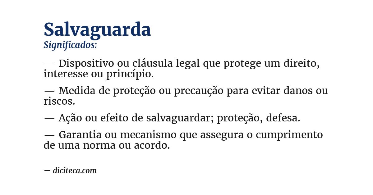 Significado de salvaguarda