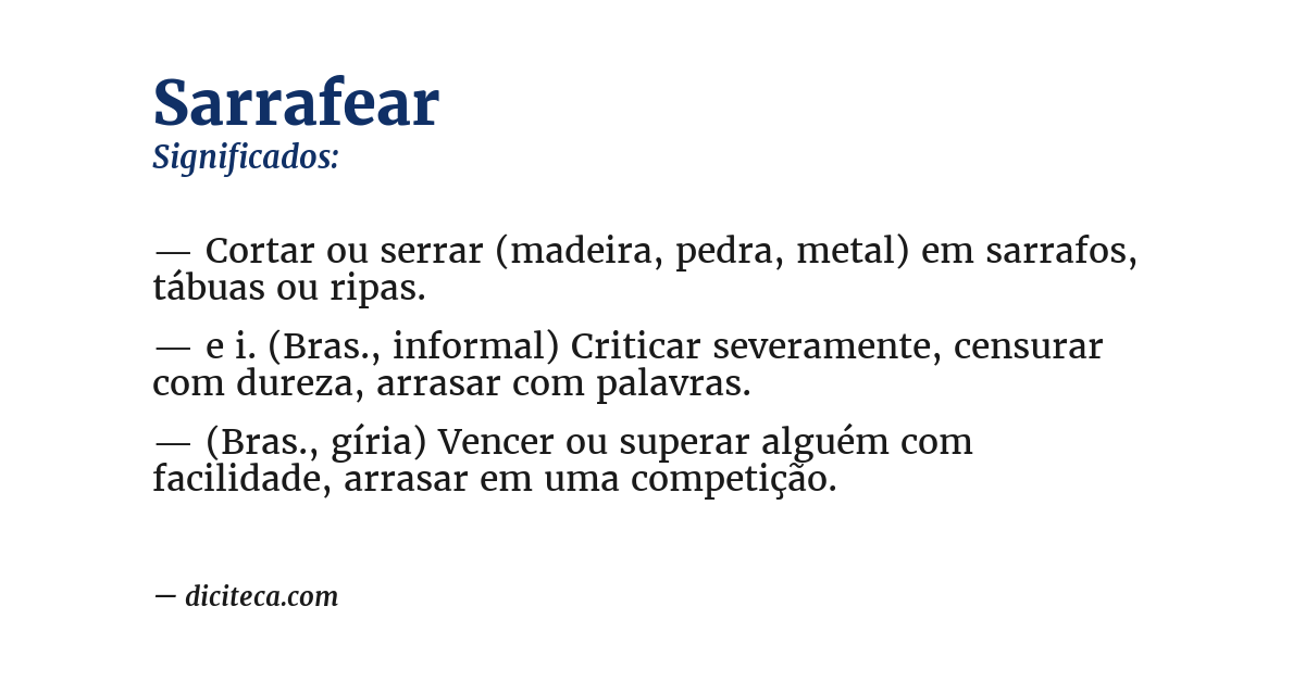 Significado de sarrafear