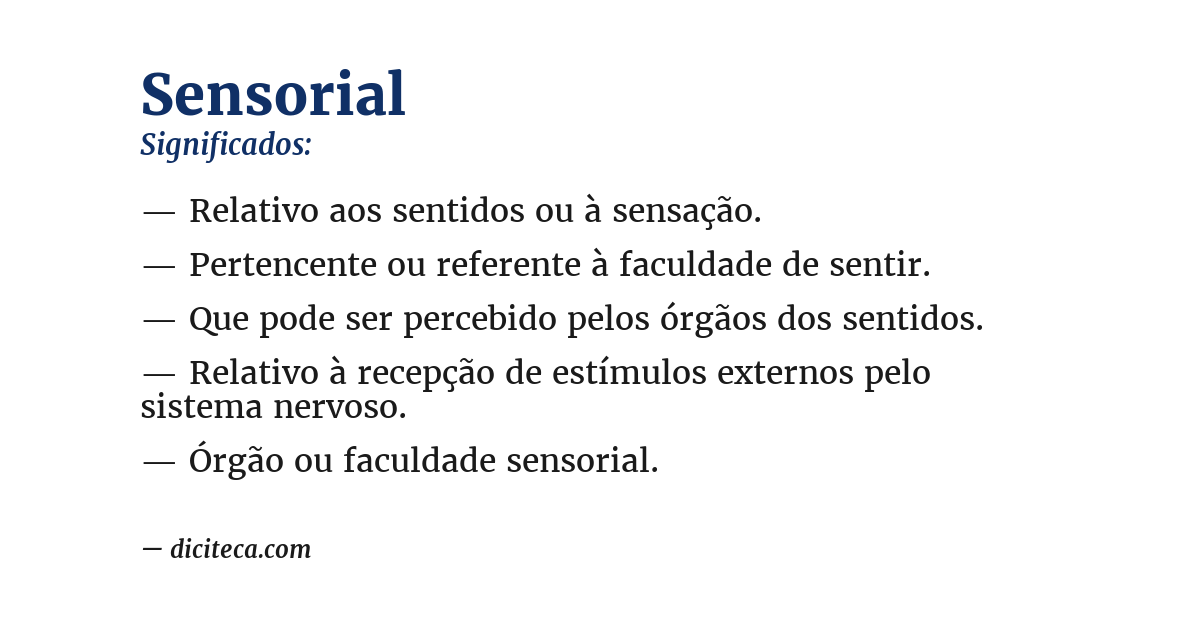 Significado de sensorial