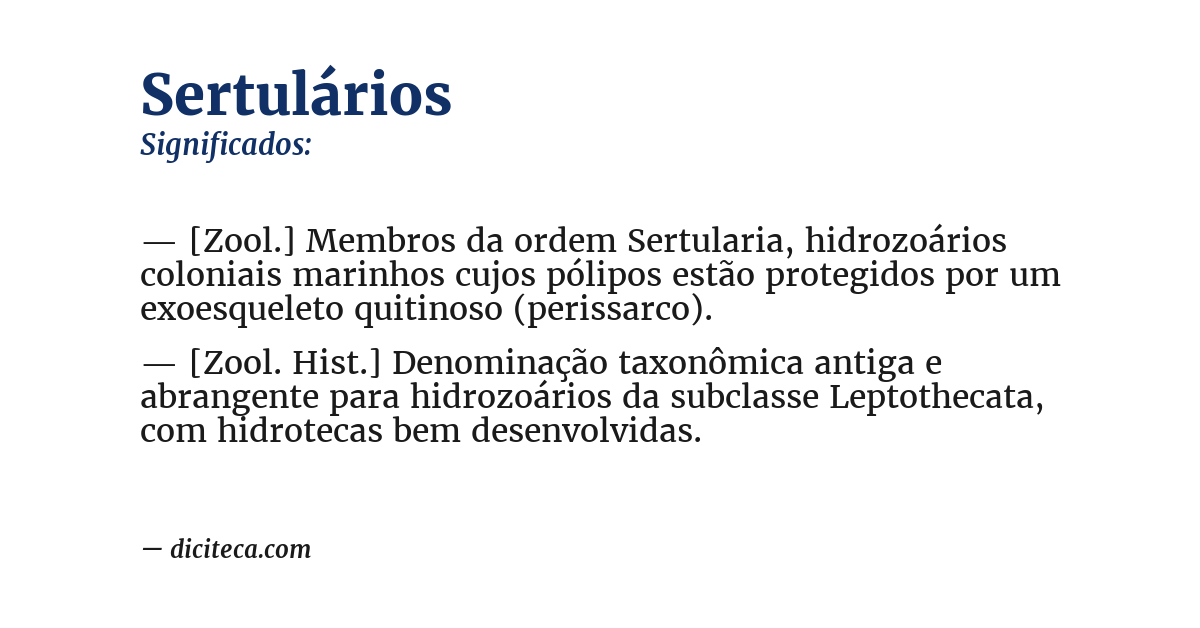 Significado de sertulários