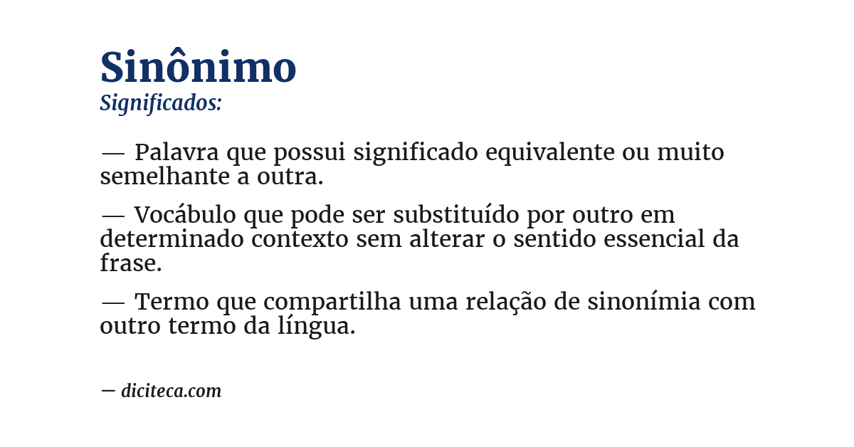 Significado de sinônimo