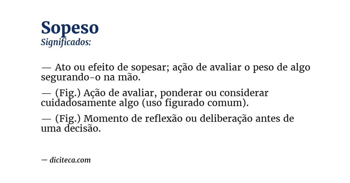 Significado de sopeso