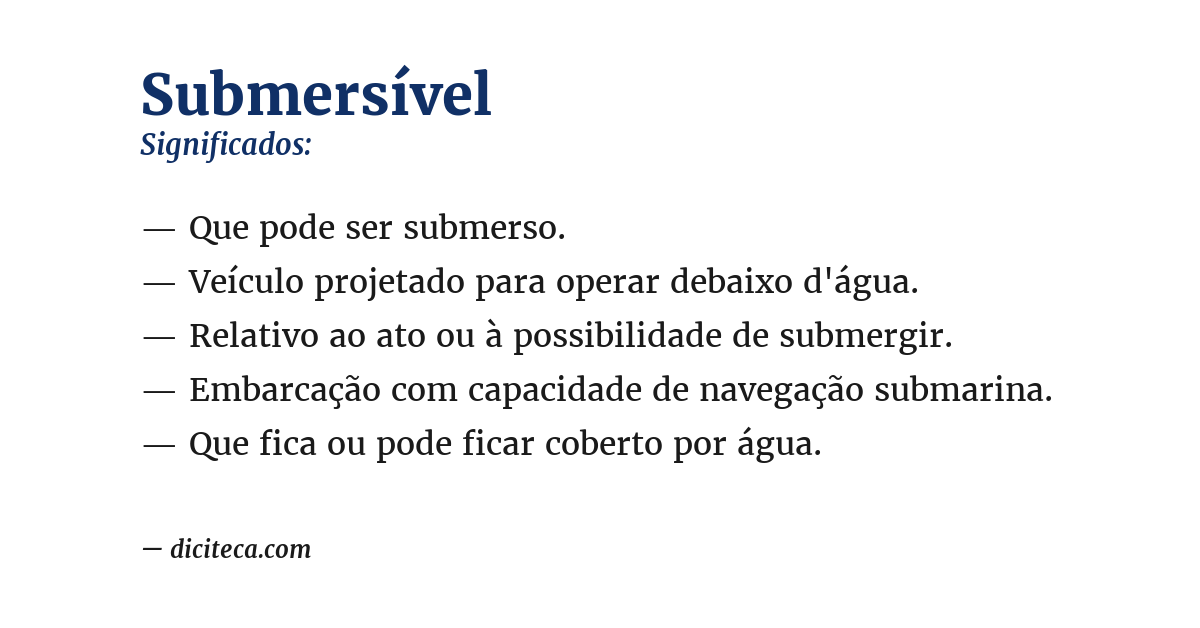 Significado de submersível