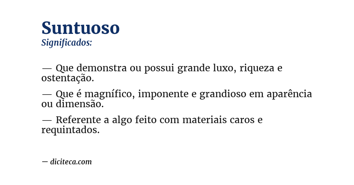 Significado de suntuoso
