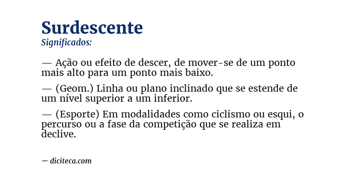 Significado de surdescente