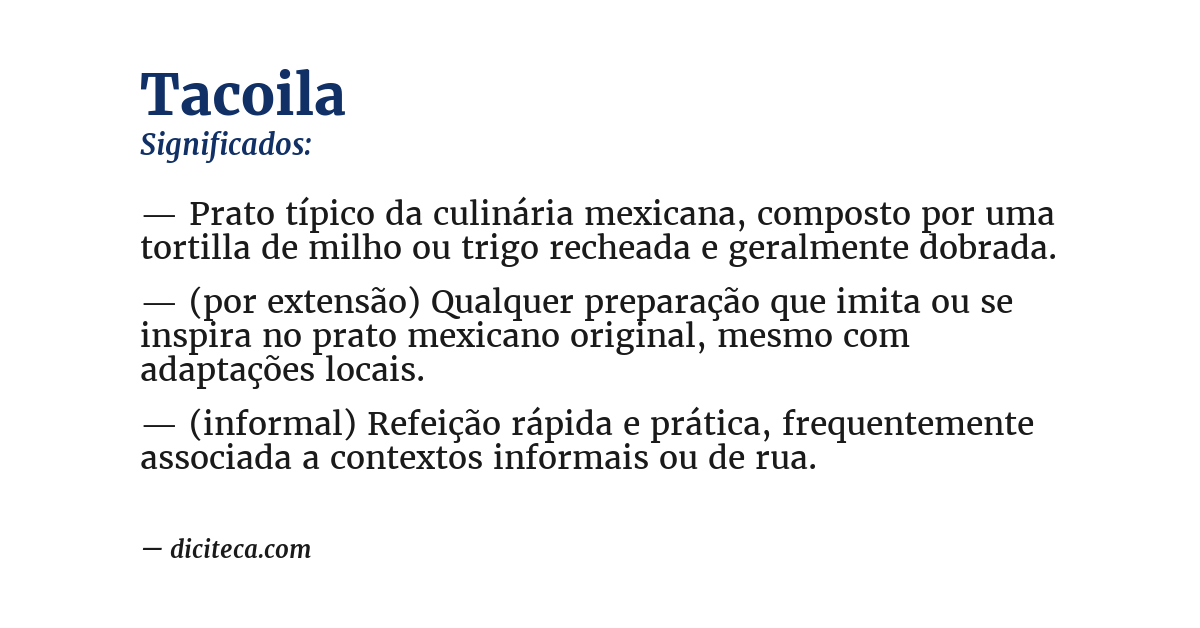 Significado de tacoila