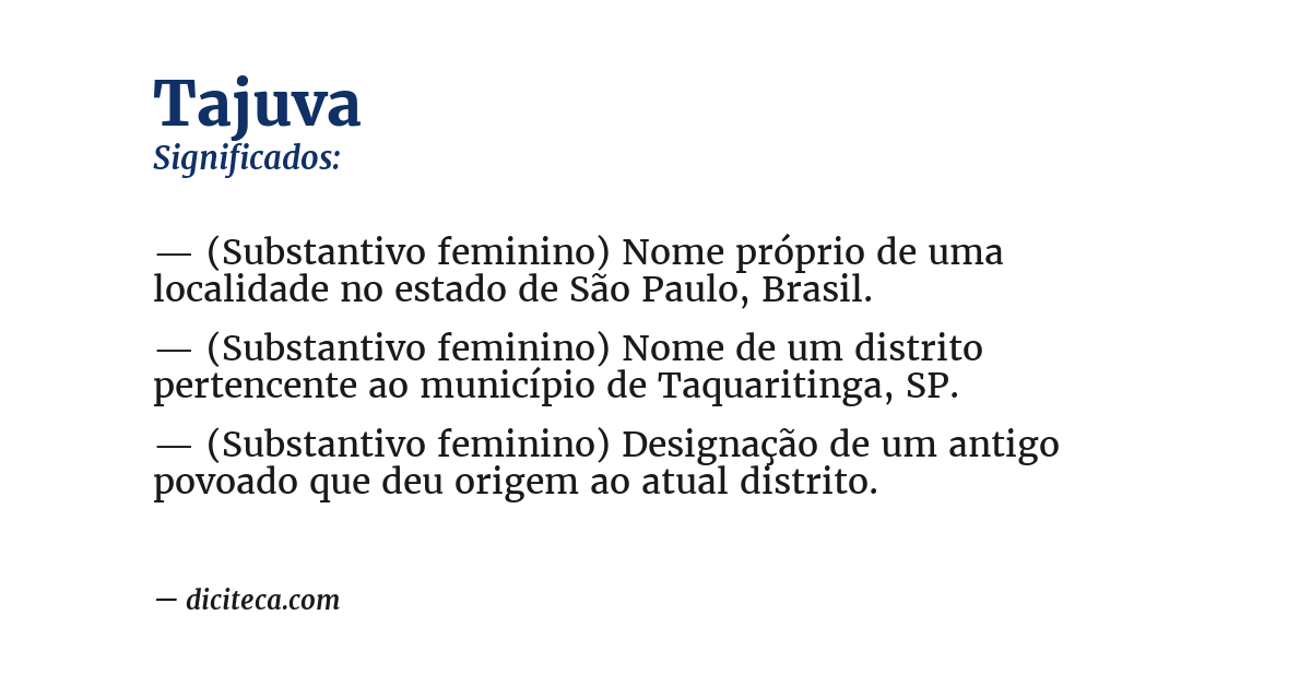 Significado de tajuva