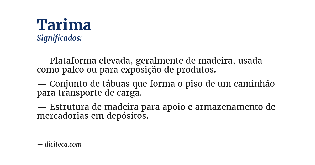 Significado de tarima