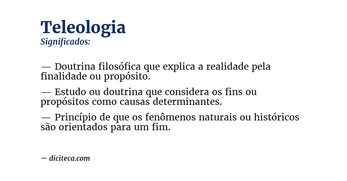 Significado de teleologia
