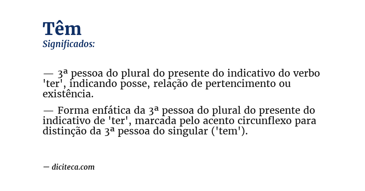 Significado de têm