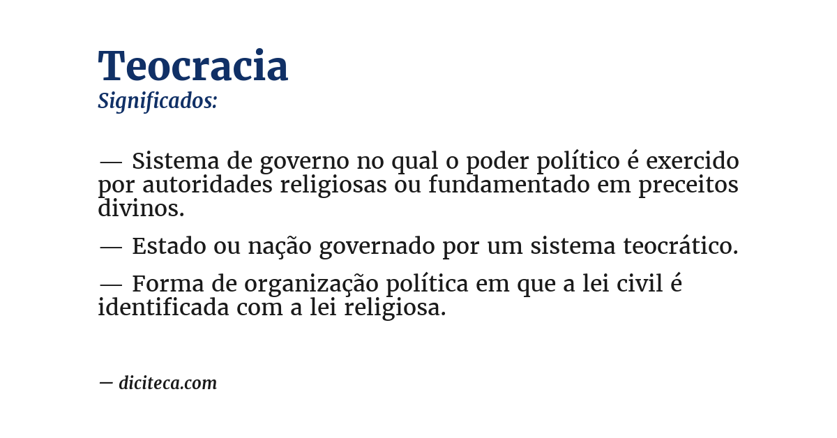 Significado de teocracia