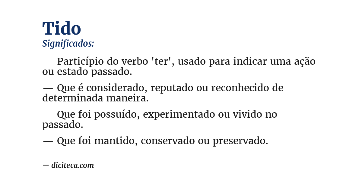 Significado de tido