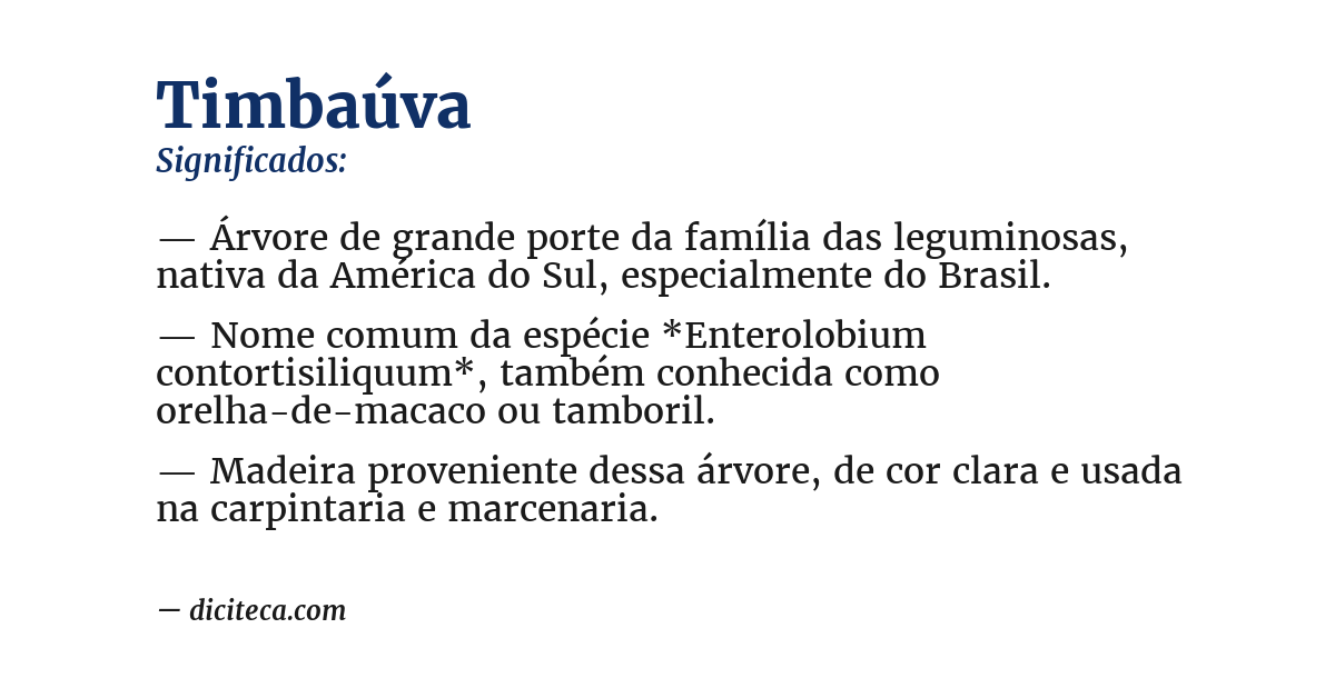 Significado de timbaúva