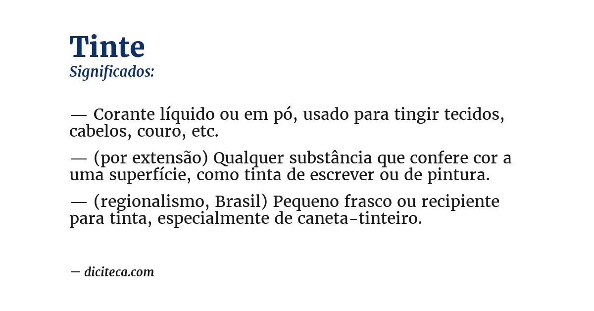 Significado de tinte