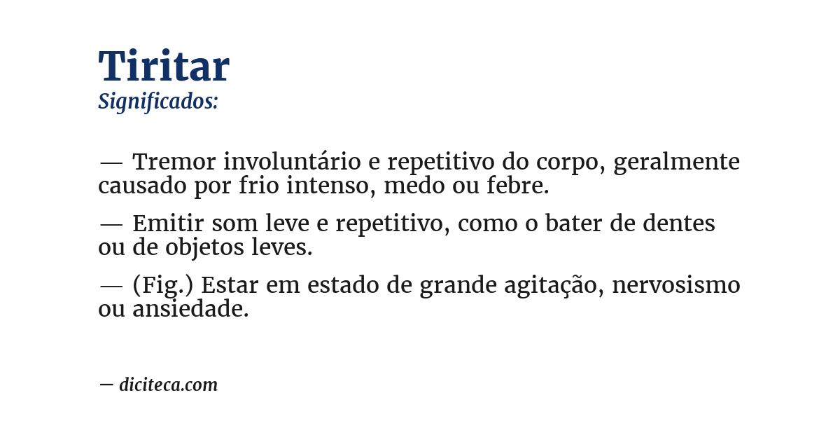 Significado de tiritar