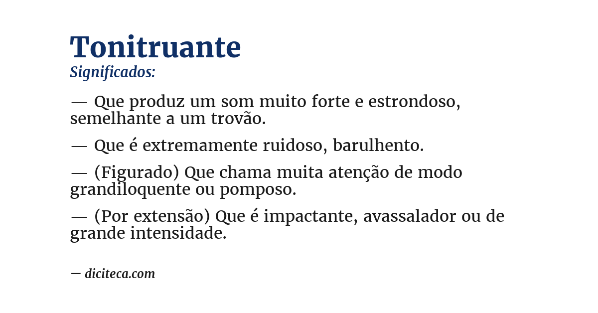 Significado de tonitruante