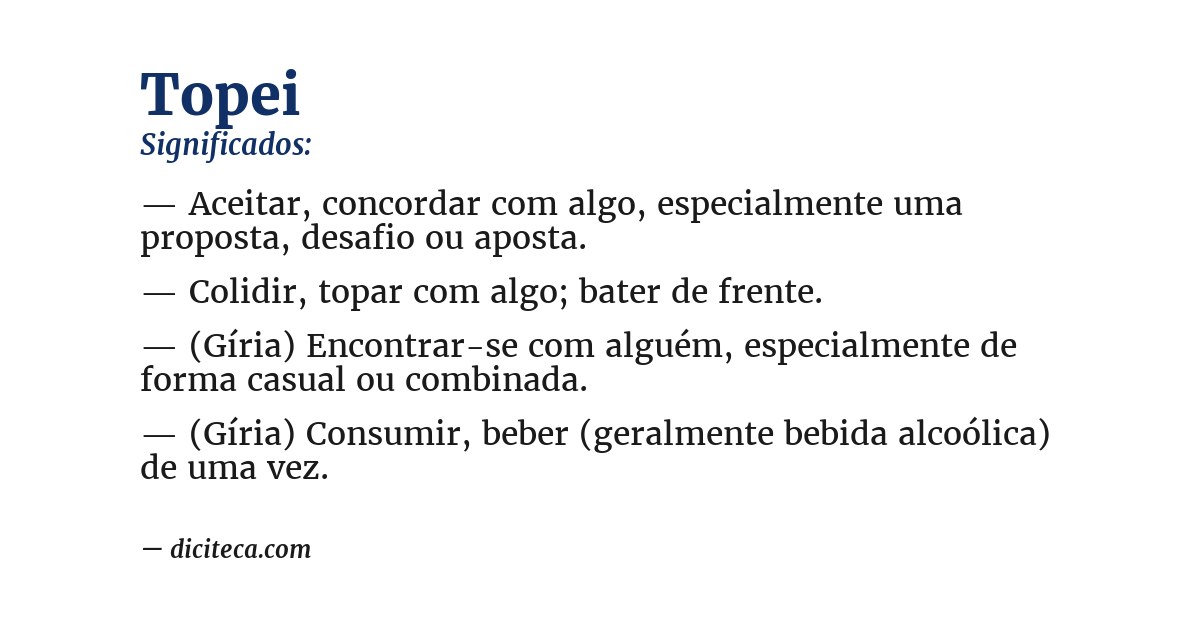 Significado de topei