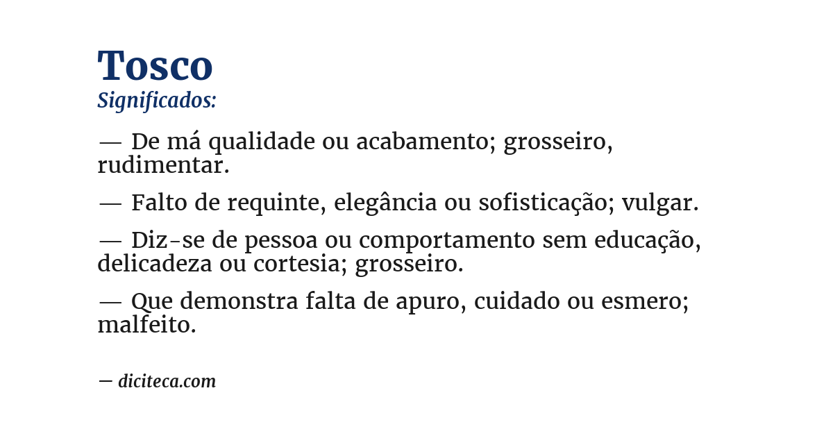Significado de tosco