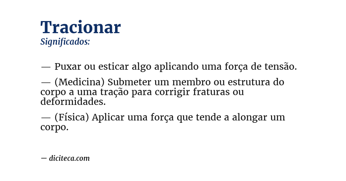 Significado de tracionar