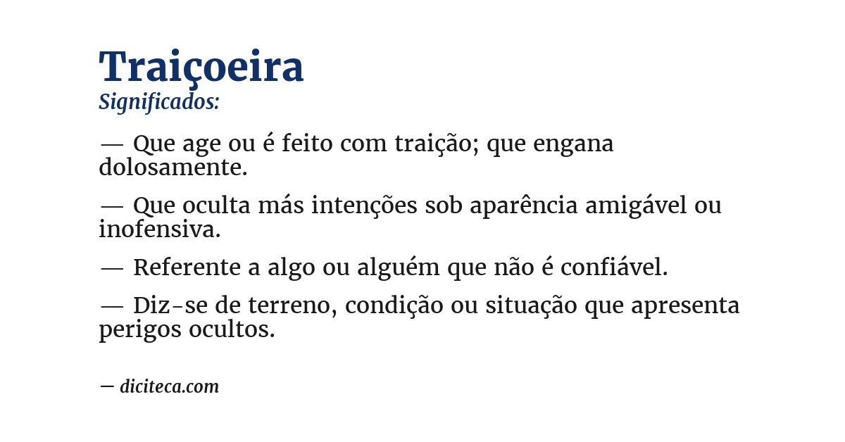 Significado de traiçoeira
